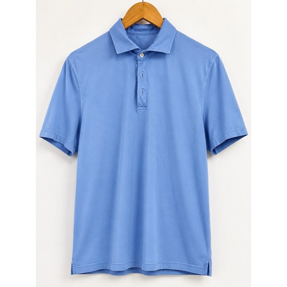 Fedeli Made in Italy Light Blue Luxury Cotton Polo Shirt Size 50